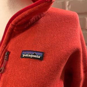 Patagonia zip up hoodie size large orange